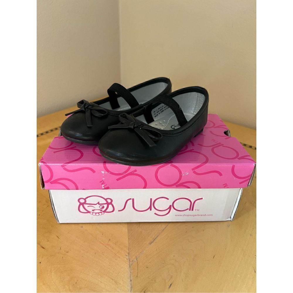 NIB! Sugar Black Lil Matilda Bow Flats Toddler Girls 6